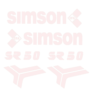 Aufkleber Set (weiß), Simson SR50